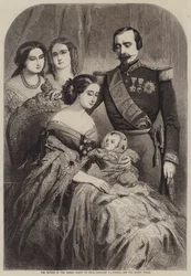 Le retour de la cour française à Paris, Napoléon III, Eugénie et le prince infant